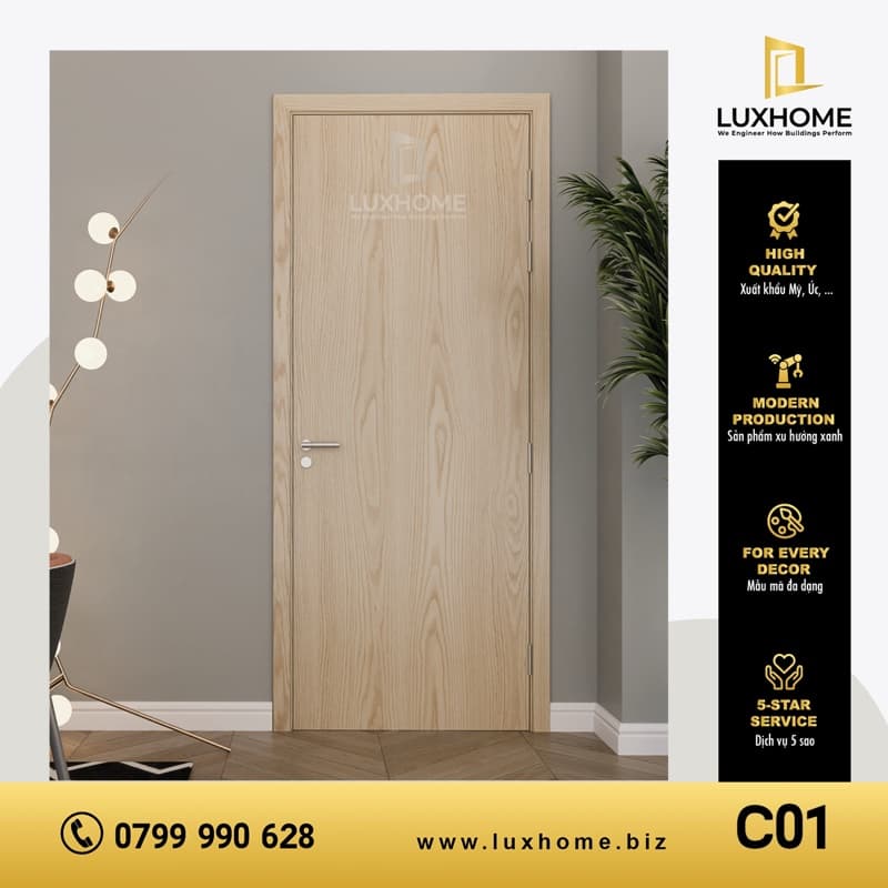 Cửa Composite C01 — Phẳng hiện đại