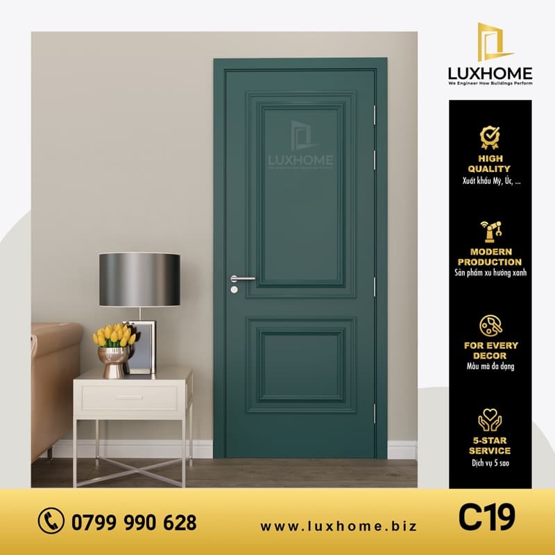 Cửa Composite W06 (Walnut) — Vân óc chó Walnut Thụy Sĩ