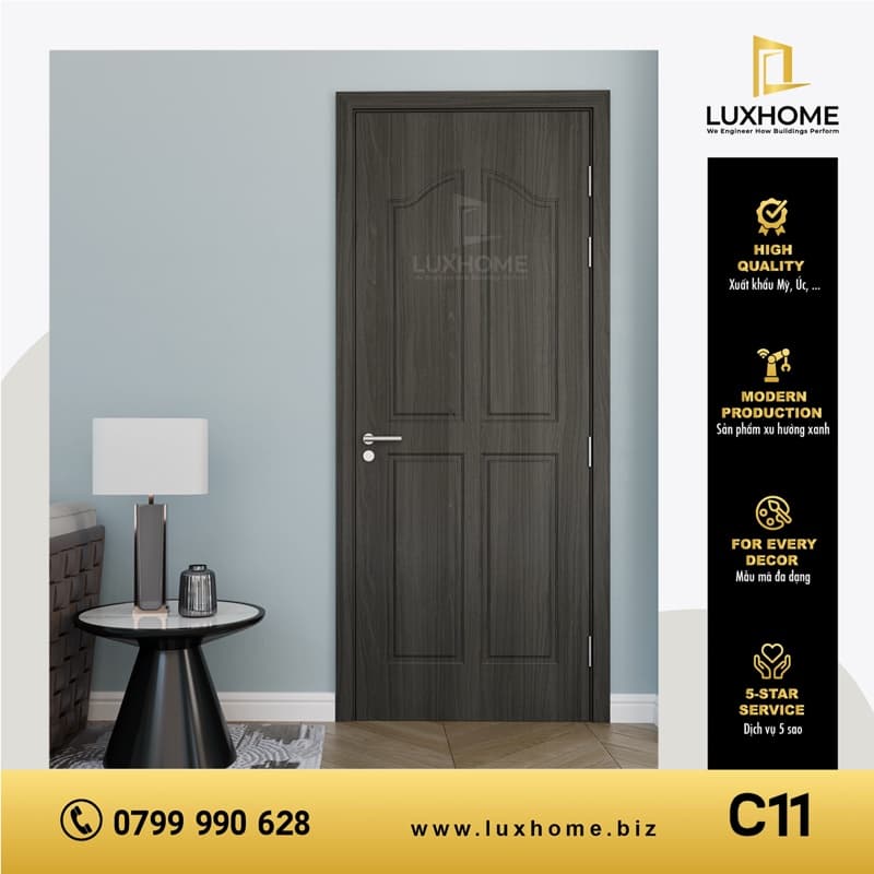 Cửa Composite C04 — Chỉ nổi tân cổ điển